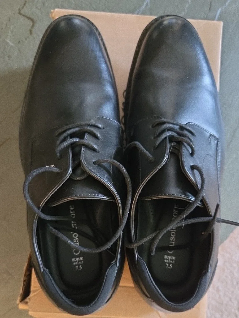 Men's Black Derby Lace-Up Shoes